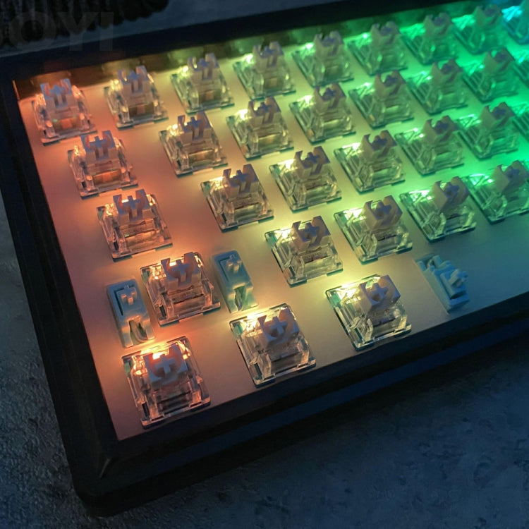 Kit tastiera meccanica personalizzata con retroilluminazione RGB cablata con albero hot swap, Beige, Black Transparent, Green Transparent, Purple Transparent