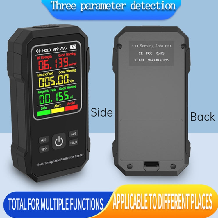 Rilevatore di radiazioni elettromagnetiche Rilevatore di radiazioni ad alta frequenza, VT-ER1 Black, VT-ER1 White