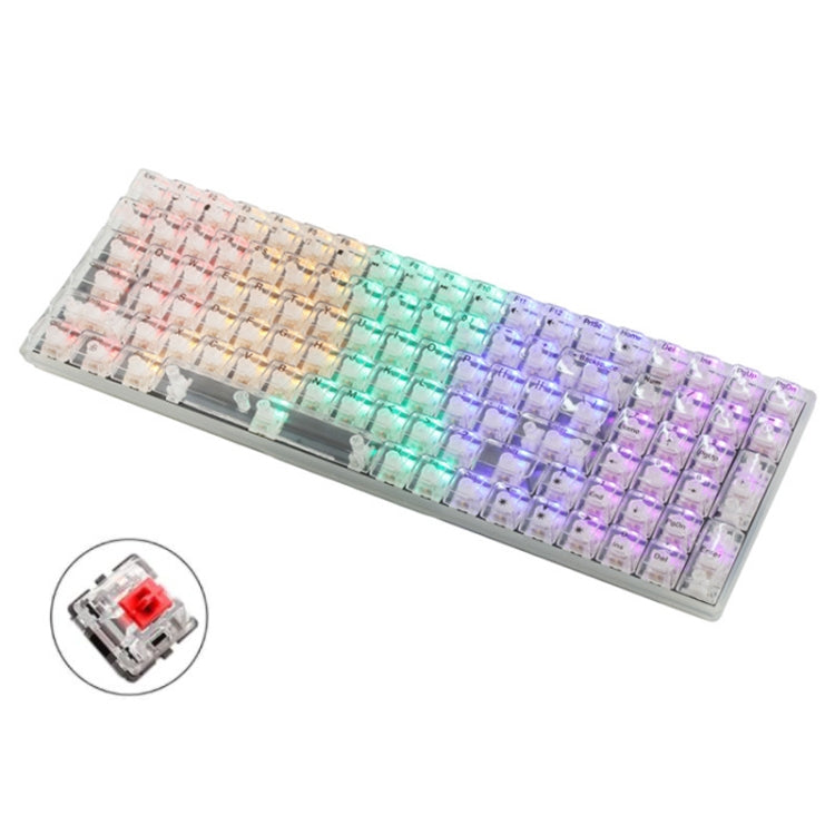 Tastiera meccanica cablata da gioco personalizzata con 100 tasti Keycap trasparente, Green Shaft (Black), Red Shaft (White), Red Shaft (Black)