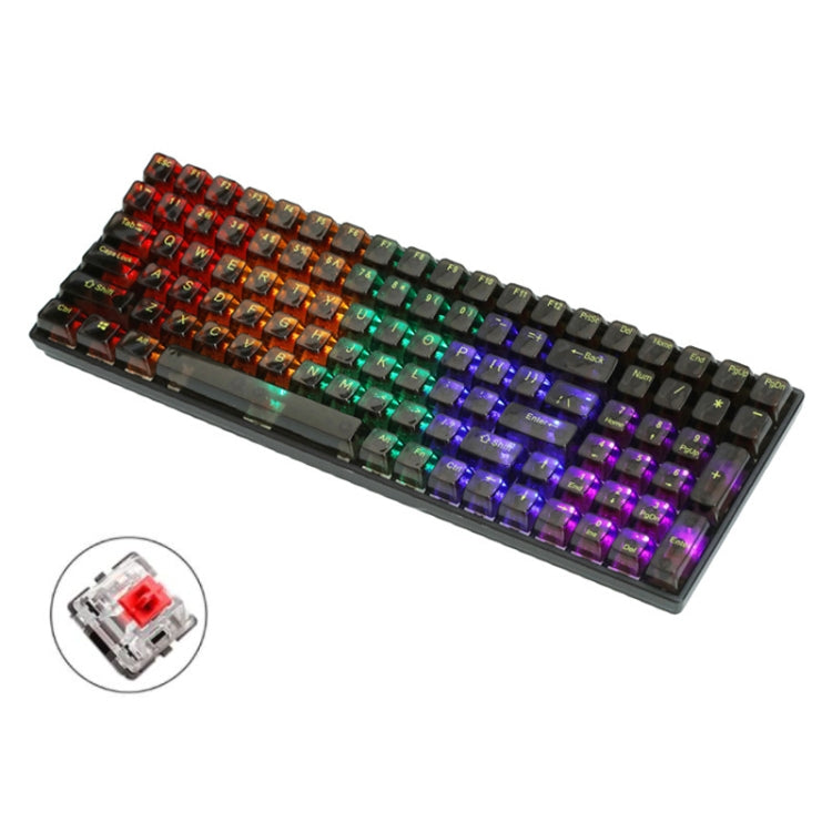 Tastiera meccanica cablata da gioco personalizzata con 100 tasti Keycap trasparente, Green Shaft (Black), Red Shaft (White), Red Shaft (Black)
