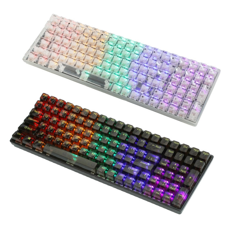 Tastiera meccanica cablata da gioco personalizzata con 100 tasti Keycap trasparente, Green Shaft (Black), Red Shaft (White), Red Shaft (Black)