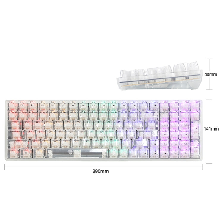 Tastiera meccanica cablata da gioco personalizzata con 100 tasti Keycap trasparente, Green Shaft (Black), Red Shaft (White), Red Shaft (Black)