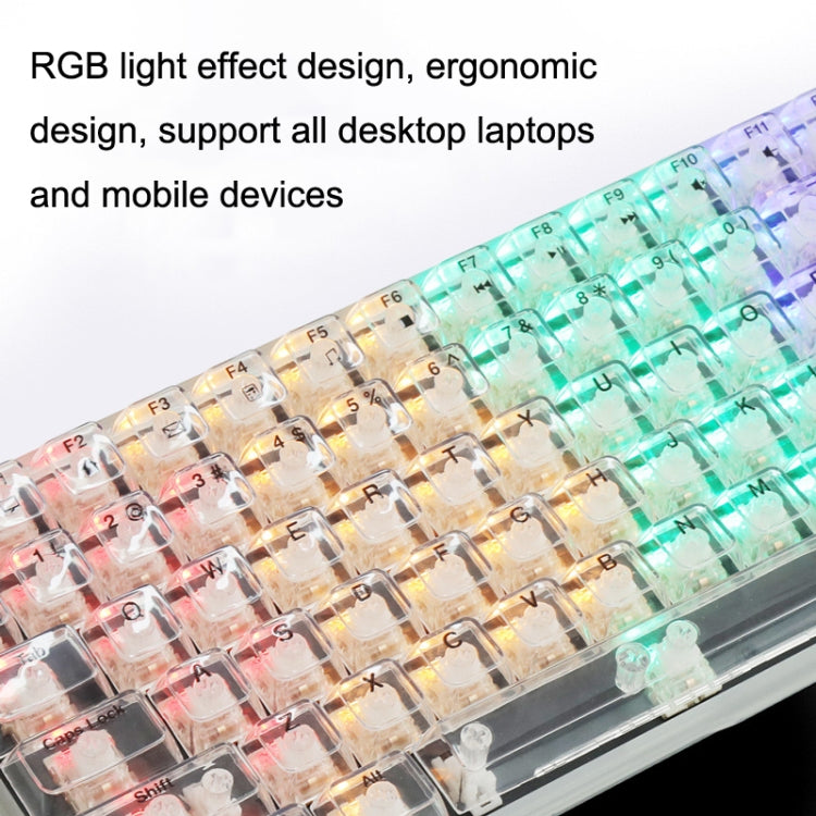 Tastiera meccanica cablata da gioco personalizzata con 100 tasti Keycap trasparente, Green Shaft (Black), Red Shaft (White), Red Shaft (Black)