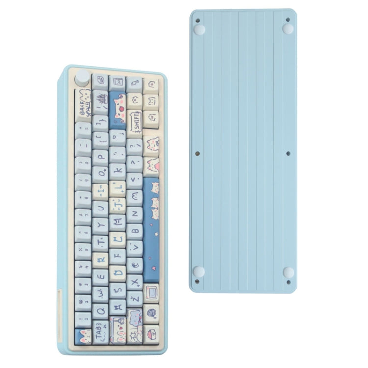 Tastiera meccanica da gioco retroilluminata RGB a 3 modalità wireless Bluetooth Kit in lega di alluminio + copritastiera, Light Blue, Pink, Light Green