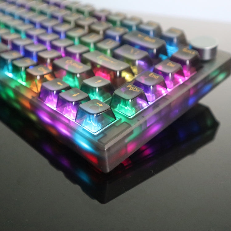 130 tasti MDA Altezza tastiera meccanica Keycap trasparente, 130 Keys Foggy Transparent, 130 Keys Black Transparent