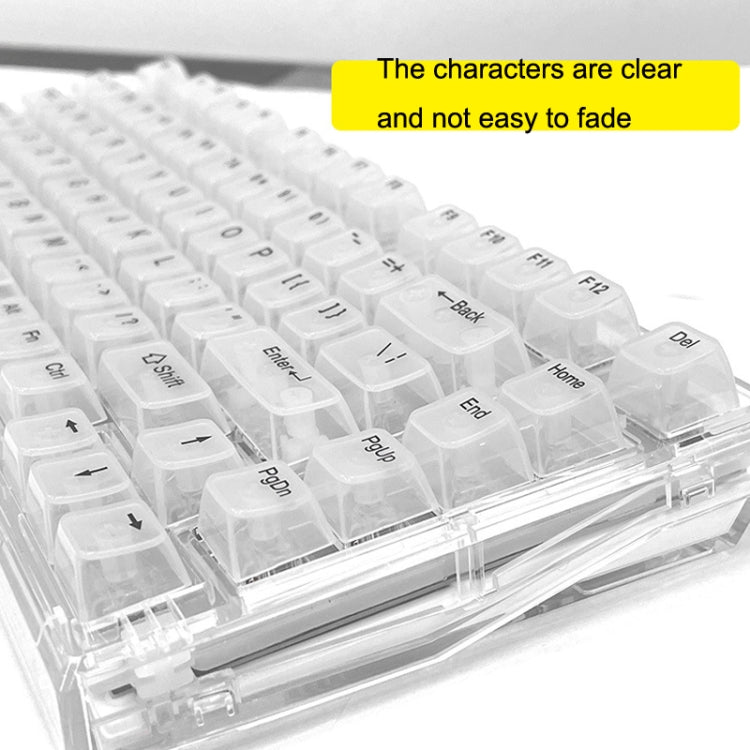 130 tasti MDA Altezza tastiera meccanica Keycap trasparente, 130 Keys Foggy Transparent, 130 Keys Black Transparent