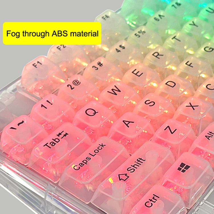 130 tasti MDA Altezza tastiera meccanica Keycap trasparente, 130 Keys Foggy Transparent, 130 Keys Black Transparent