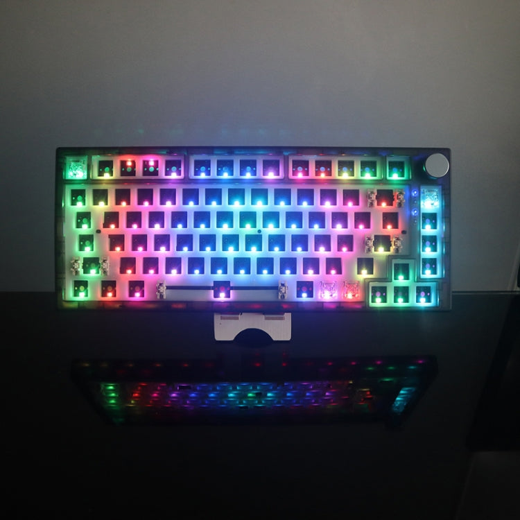 Kit tastiera meccanica personalizzata hot-plug RGB a 3 modalità wireless Bluetooth a 82 tasti, Kit(White Transparent), Kit(Black Transparent)
