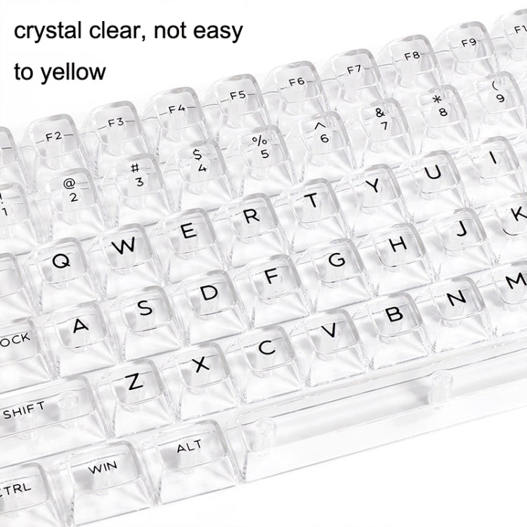 132 tasti Tastiera meccanica personalizzata fai-da-te Copritastiera in cristallo trasparente universale, Black Transparent White Letter, White Transparent Black Letter, Black Transparent No Letter, White Transparent No Letter