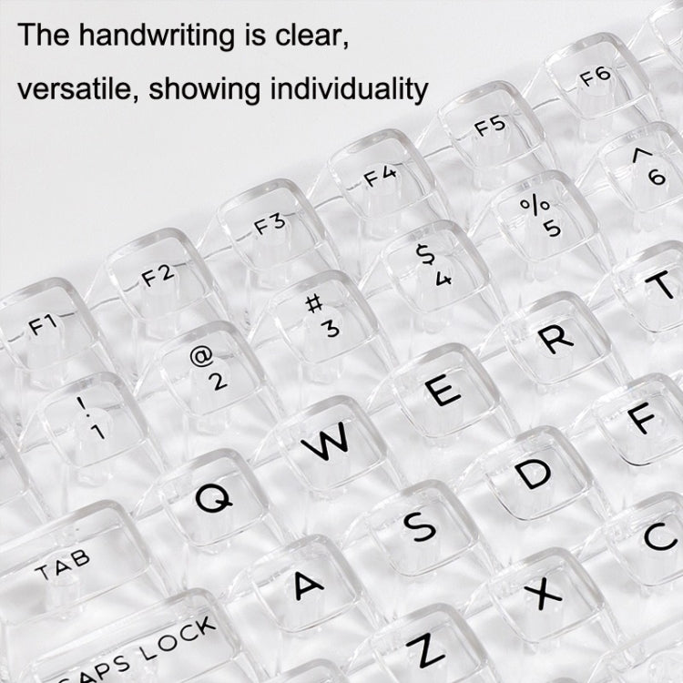 132 tasti Tastiera meccanica personalizzata fai-da-te Copritastiera in cristallo trasparente universale, Black Transparent White Letter, White Transparent Black Letter, Black Transparent No Letter, White Transparent No Letter