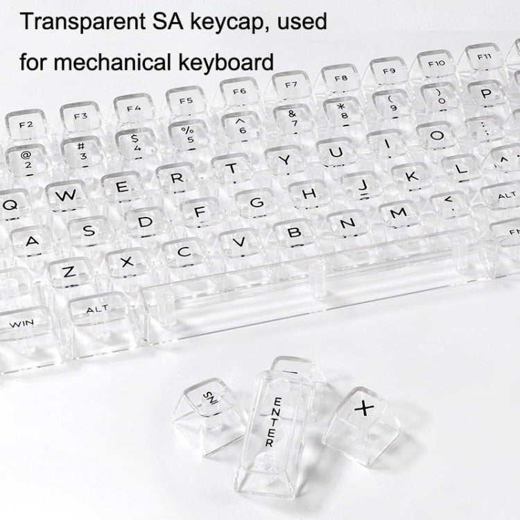 132 tasti Tastiera meccanica personalizzata fai-da-te Copritastiera in cristallo trasparente universale, Black Transparent White Letter, White Transparent Black Letter, Black Transparent No Letter, White Transparent No Letter