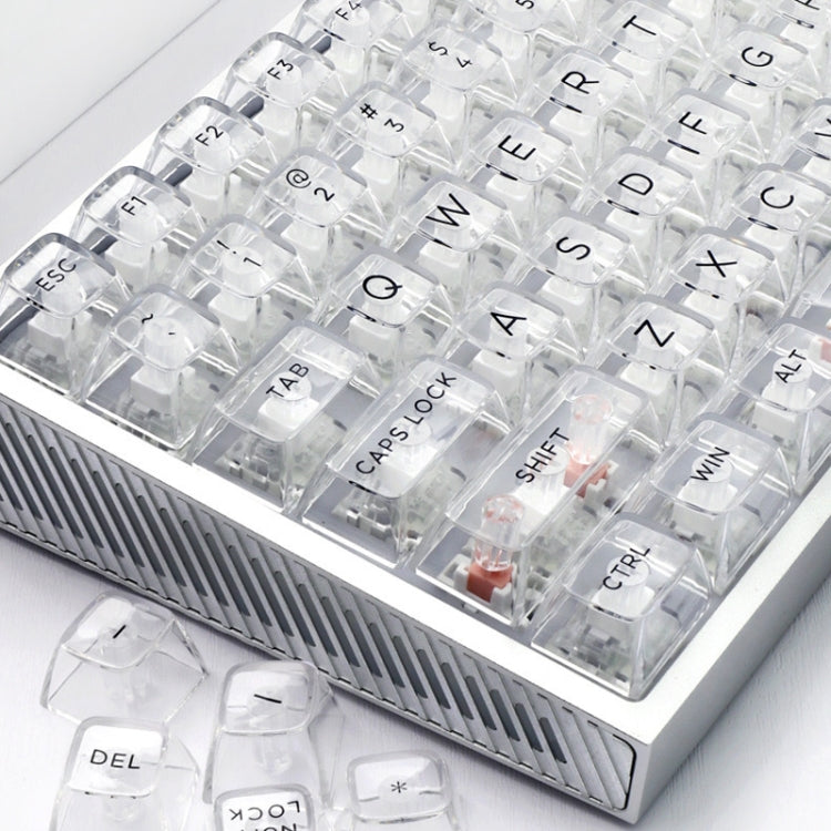 132 tasti Tastiera meccanica personalizzata fai-da-te Copritastiera in cristallo trasparente universale, Black Transparent White Letter, White Transparent Black Letter, Black Transparent No Letter, White Transparent No Letter
