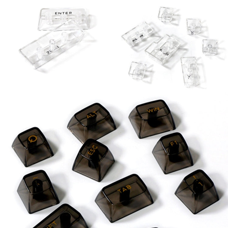 132 tasti Tastiera meccanica personalizzata fai-da-te Copritastiera in cristallo trasparente universale, Black Transparent White Letter, White Transparent Black Letter, Black Transparent No Letter, White Transparent No Letter