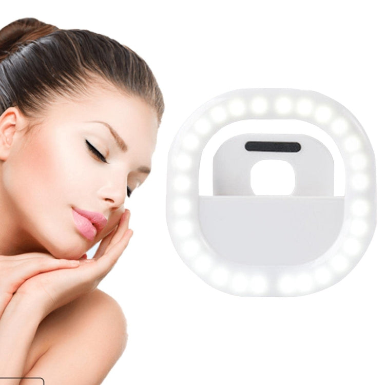 Luce di riempimento del telefono cellulare Ricaricabile Clip Ring Selfie Light, White, Pink, Blue