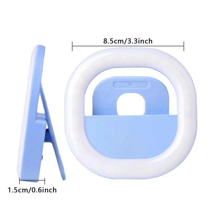 Luce di riempimento del telefono cellulare Ricaricabile Clip Ring Selfie Light, White, Pink, Blue