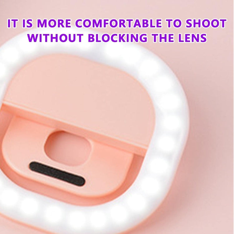 Luce di riempimento del telefono cellulare Ricaricabile Clip Ring Selfie Light, White, Pink, Blue
