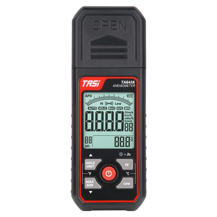 Misuratore di velocità del vento portatile del tester del volume del vento dello strumento di velocità del vento ad alta precisione, TASI TA641A, TASI TA641B