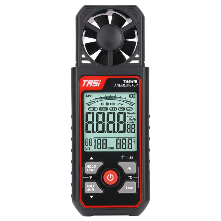 Misuratore di velocità del vento portatile del tester del volume del vento dello strumento di velocità del vento ad alta precisione, TASI TA641A, TASI TA641B