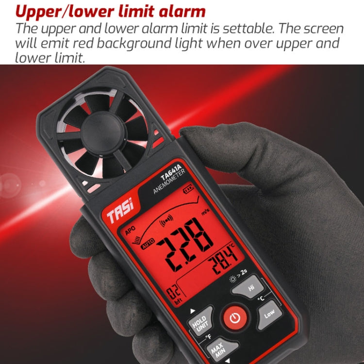 Misuratore di velocità del vento portatile del tester del volume del vento dello strumento di velocità del vento ad alta precisione, TASI TA641A, TASI TA641B