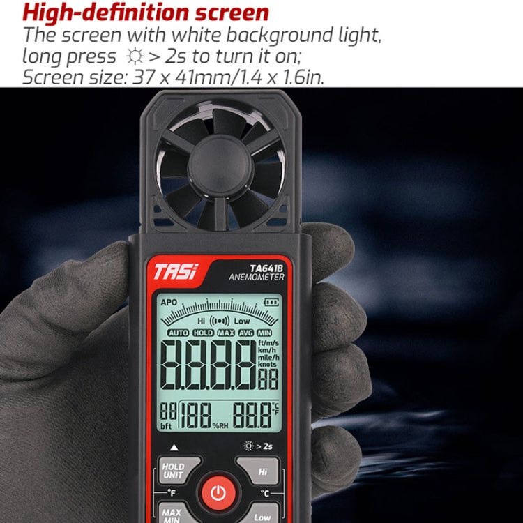 Misuratore di velocità del vento portatile del tester del volume del vento dello strumento di velocità del vento ad alta precisione, TASI TA641A, TASI TA641B