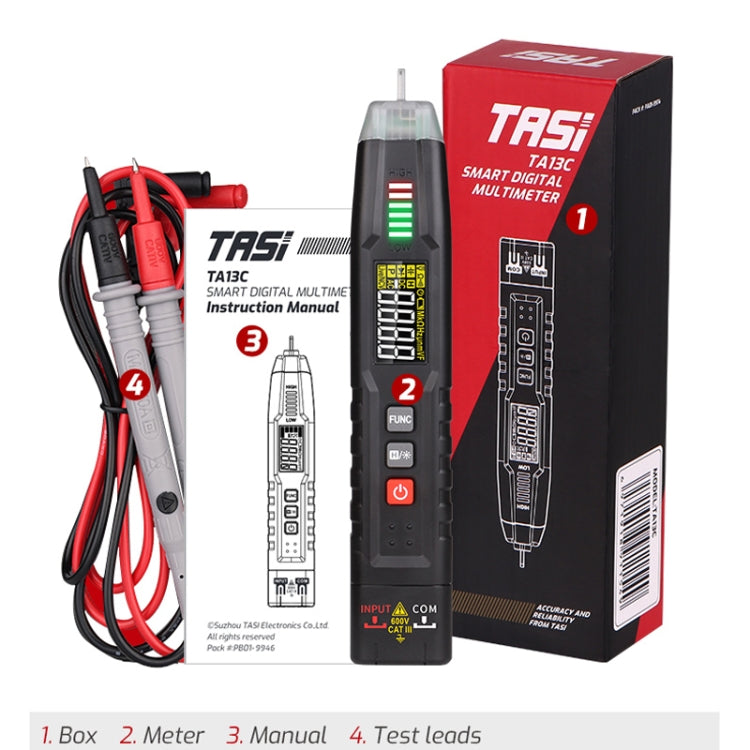 TASI TA13C Smart Pen Multimeter Multimetro digitale portatile compatto ad alta precisione, TA13C