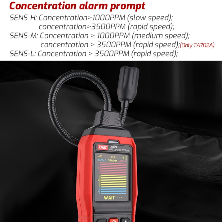 Rilevatore di gas Cumbelo Strumento portatile per il test del gas Detective per la scoperta del gas naturale, TASI TA702A Simulation Bar Display, TASI TA702B Simulation Bar+Digital Display