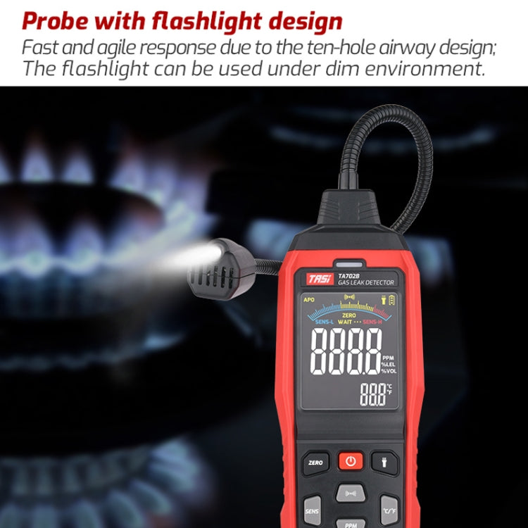 Rilevatore di gas Cumbelo Strumento portatile per il test del gas Detective per la scoperta del gas naturale, TASI TA702A Simulation Bar Display, TASI TA702B Simulation Bar+Digital Display