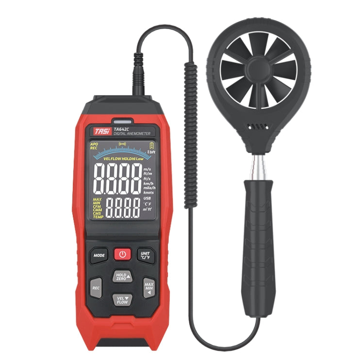 Tester del volume d'aria del misuratore di velocità del vento digitale portatile, TASI TA642A, TASI TA642B, TASI TA642C