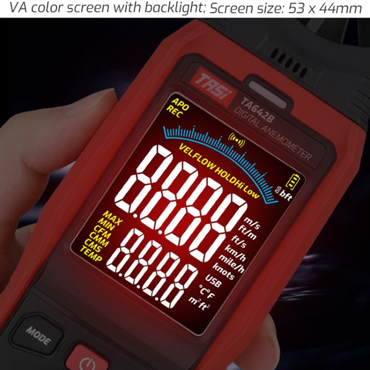 Tester del volume d'aria del misuratore di velocità del vento digitale portatile, TASI TA642A, TASI TA642B, TASI TA642C