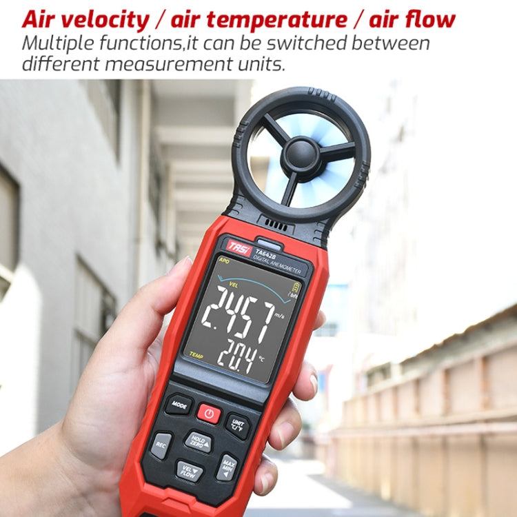 Tester del volume d'aria del misuratore di velocità del vento digitale portatile, TASI TA642A, TASI TA642B, TASI TA642C