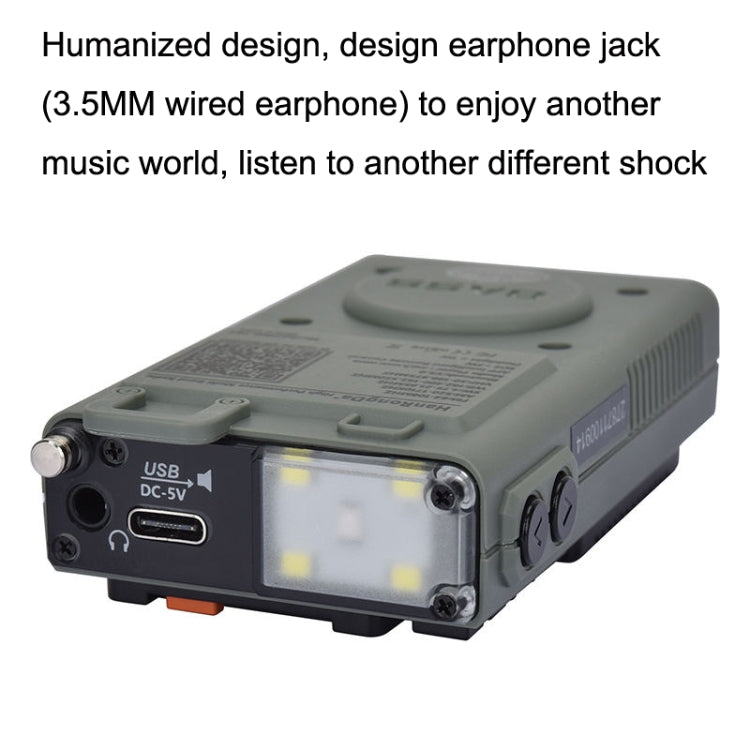 HanRongda HRD-787 Scheda Bluetooth portatile a banda intera ad alte prestazioni Radio di illuminazione a LED di avviso SOS, HRD-787