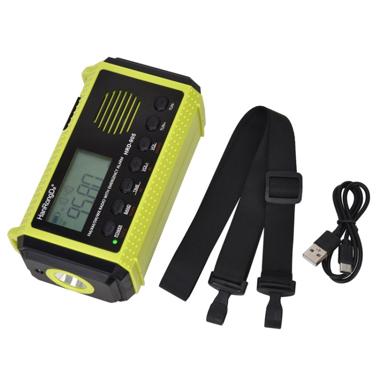 HanRongda HRD-905 Ricarica solare Illuminazione a LED Generazione Prevenzione dei disastri Emergenza Radio a banda intera, HRD-905 Army Green, HRD-905 Yellow Green