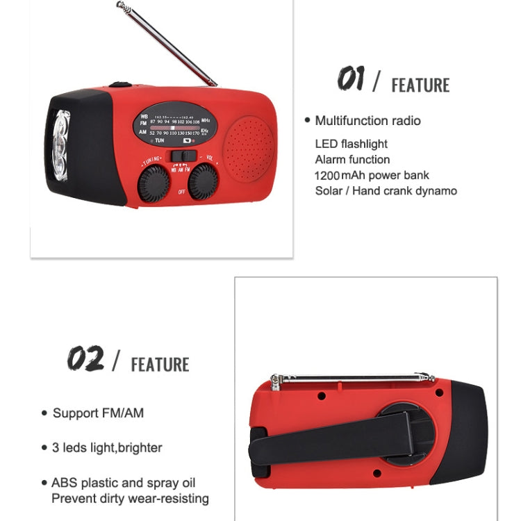 HanRongda HRD-902 Prevenzione dei disastri e ricarica solare di emergenza Illuminazione Radio portatile mobile, HRD-902