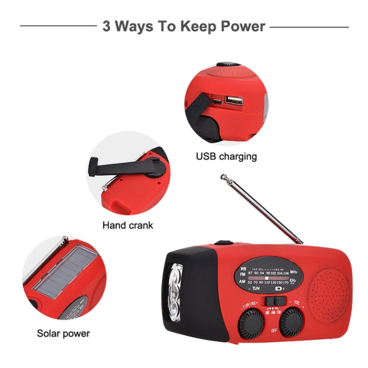HanRongda HRD-902 Prevenzione dei disastri e ricarica solare di emergenza Illuminazione Radio portatile mobile, HRD-902