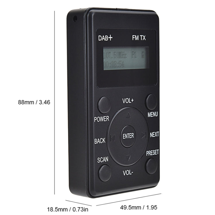 Display digitale portatile HanRongda HRD-100 Radio DAB+ / DAB / FM, HRD-100