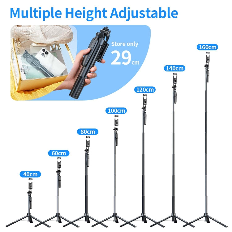 Pixel ST2 1.6m Anti Shake Selfie Stick Testa Treppiede Portatile Pieghevole Telecomando Supporti per foto all'aperto, ST2