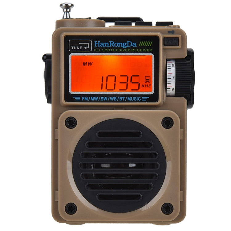 HanRongda HRD-701 Radio portatile a banda intera Subwoofer Bluetooth TF Card Display digitale Radio, HRD-701 Yellow, HRD-701 Khaki