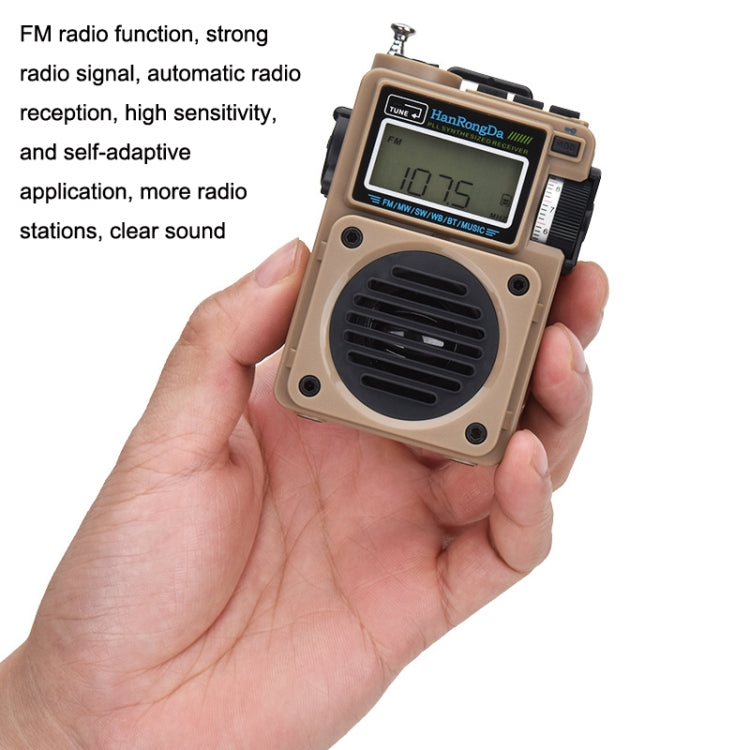 HanRongda HRD-701 Radio portatile a banda intera Subwoofer Bluetooth TF Card Display digitale Radio, HRD-701 Yellow, HRD-701 Khaki