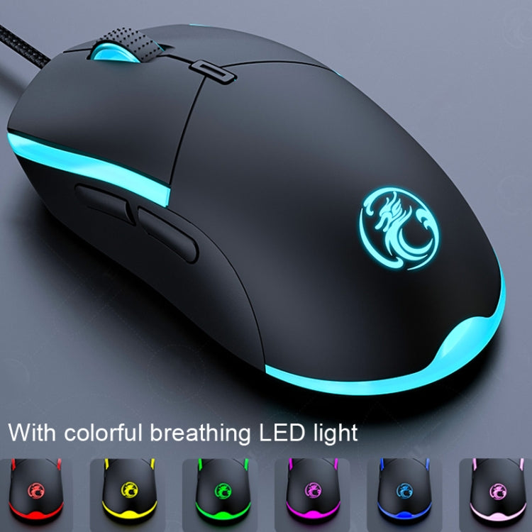 IMICE T30 Wired E-Sport Gaming Mouse Mouse 6D programmabile colorato luminoso LED, T30