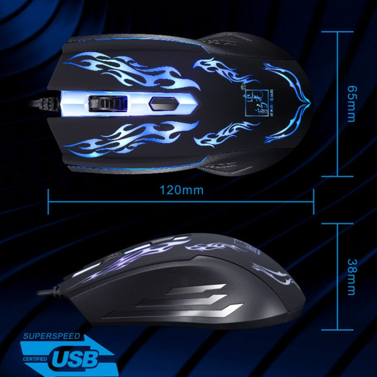 Mouse ottico cablato da gioco illuminato USB Chasing Leopard, 139