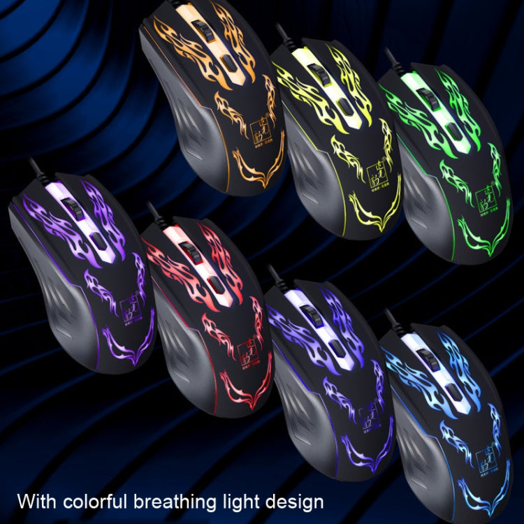 Mouse ottico cablato da gioco illuminato USB Chasing Leopard, 139