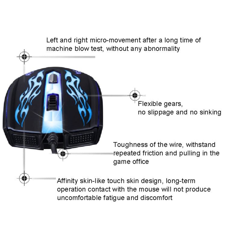 Mouse ottico cablato da gioco illuminato USB Chasing Leopard, 139