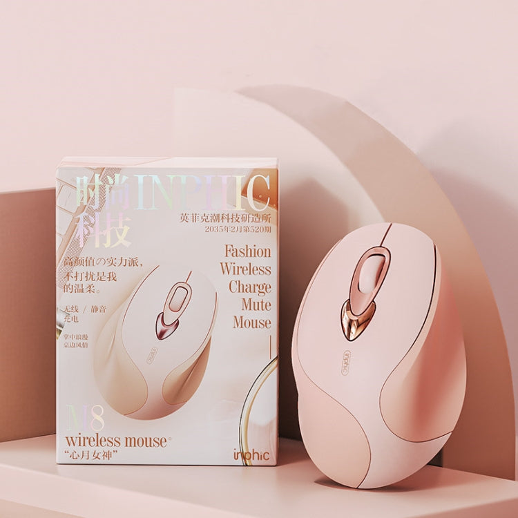 Mouse wireless Inphic M8 che ricarica il mouse USB 2.4G silenzioso per la casa e l'ufficio, M8 (Milk Tea), M8 (Purple)