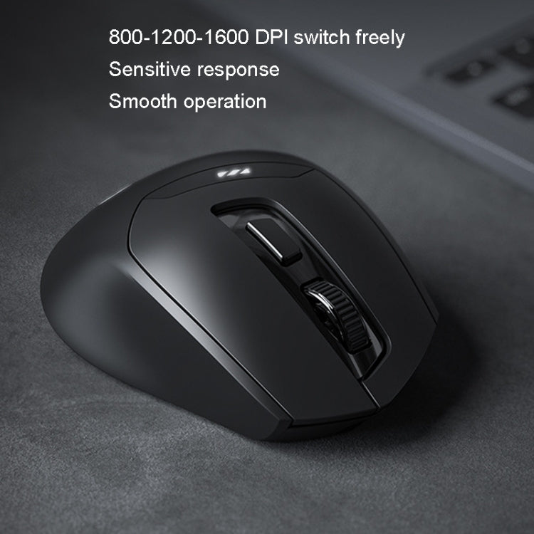 Inphic DR01 Bluetooth 3 modalità mouse wireless ricarica silenziosa gioco da ufficio computer portatile uso domestico, DR01 (Black)