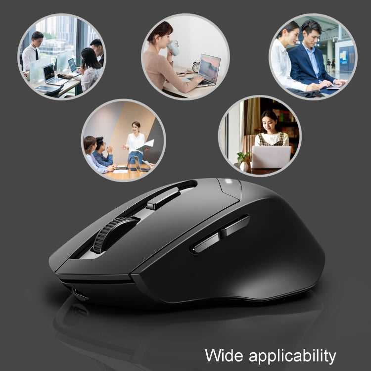 Inphic DR01 Bluetooth 3 modalità mouse wireless ricarica silenziosa gioco da ufficio computer portatile uso domestico, DR01 (Black)
