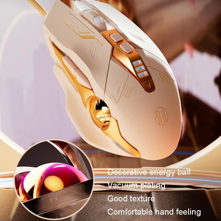 Inphic PW5 Mecha Wired Game Mouse Macro Definizione Luce Muta Mouse USB per computer da ufficio, PW5