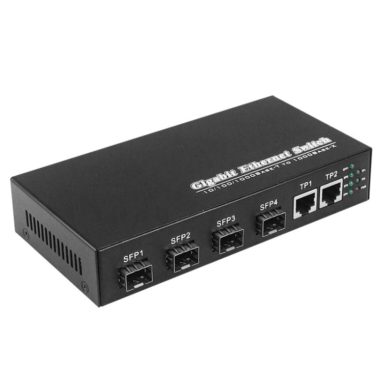 Switch in fibra ottica con 2 porte RJ45 10/100/1000 e 4 porte SFP da 1000 M, 4 SFP Port & 2 LAN Port 1000Mbps