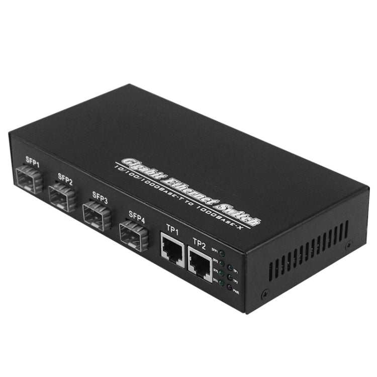 Switch in fibra ottica con 2 porte RJ45 10/100/1000 e 4 porte SFP da 1000 M, 4 SFP Port & 2 LAN Port 1000Mbps