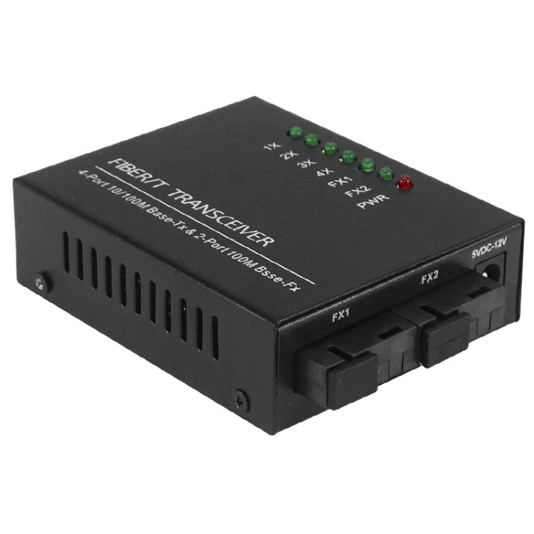 Switch Ethernet 10/100M con 2 porte in fibra e 4 porte LAN Switch in fibra ottica, 2 Fiber Port & 4 LAN Port 100Mbps