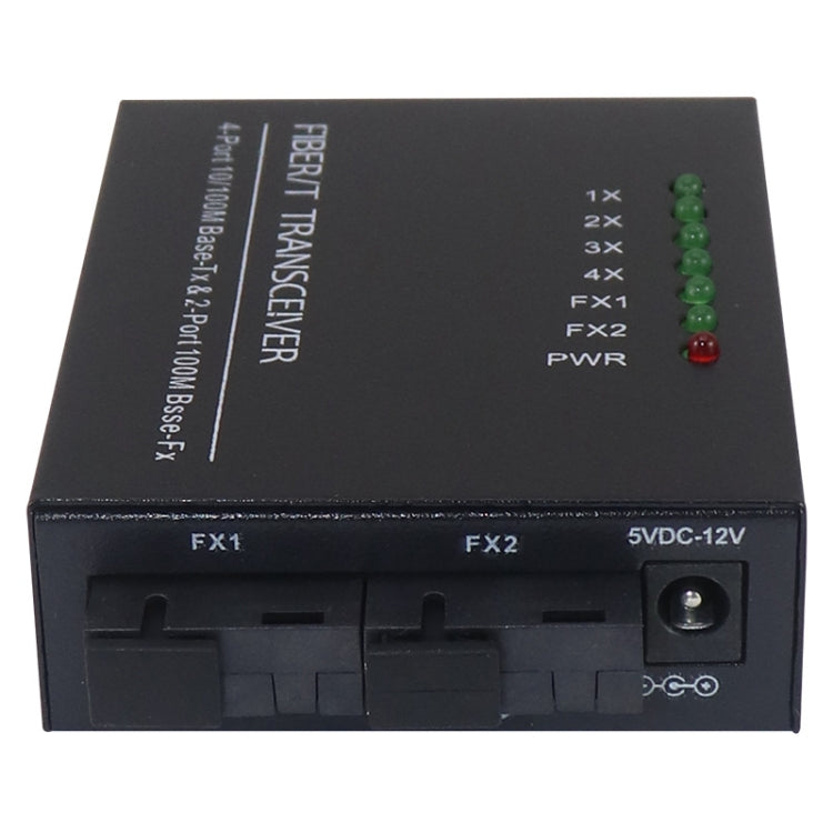Switch Ethernet 10/100M con 2 porte in fibra e 4 porte LAN Switch in fibra ottica, 2 Fiber Port & 4 LAN Port 100Mbps